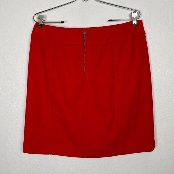 Talbots Petites Size 10p Wool blend Red Pencil Skirt | Office, coquette, holiday - Picture 4 of 8